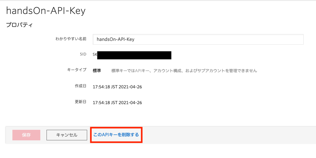 API Key - Delete